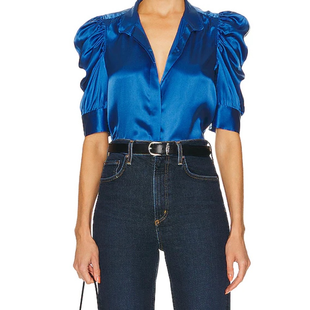 Frame Gillian Blouse in Slate Blue